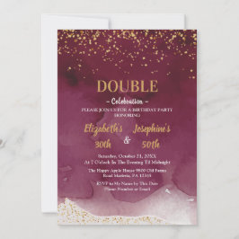 Adult Joint Birthday Party | Purple Gold Glitter Kaart