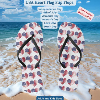 Adult & Kinder USA Hart Vlag Teenslippers