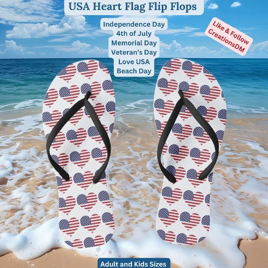 Adult & Kinder USA Hart Vlag Teenslippers