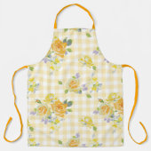 Adult Large Apron yellow rose floral Schort (Voorkant)