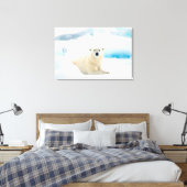 Adult polar bear large boar on the summer ice canvas afdruk (Insitu (Slaapkamer))