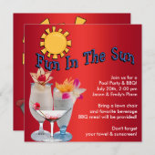 Adult Pool Party BBQ Kaart (Voorkant / Achterkant)