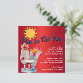 Adult Pool Party BBQ Kaart (Staand voorkant)