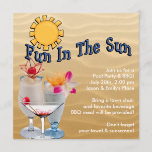 Adult Pool Party en BBQ Kaart