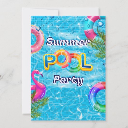 Adult Pool Party Summer Beach Kaart (Achterkant)