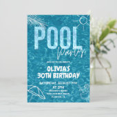 Adult Pool Party uitnodiging Volwassen Zomer Verja (Staand voorkant)