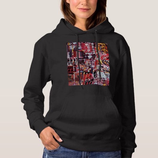 Adult Pullover Hoodie – Fragmented Pulse (Voorkant)