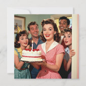 Adult Retro Surprise Party for Her Kaart (Voorkant)