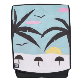 Adult-rugzak met een Silhouetted Beach-ontwerp Rugtassen