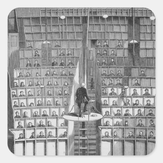 Adult School in the Chapel, on the Separate System Vierkante Sticker (Voorkant)