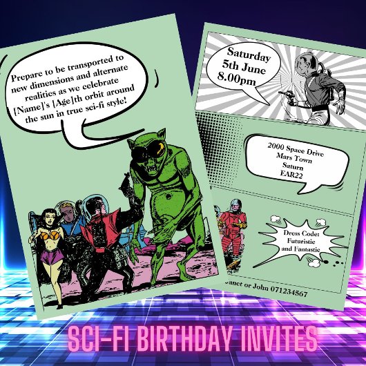 Adult Sci Fi party Science Fiction Alien strip Kaart