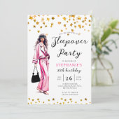 Adult Sleepover Party Mode Roze 30e Verjaardag Kaart (Staand voorkant)