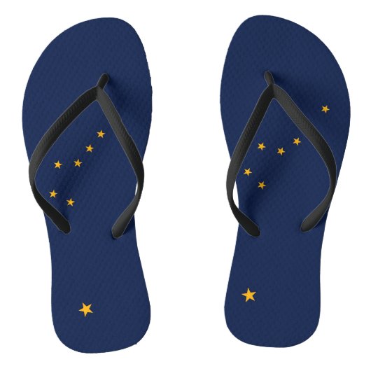 Adult Slim Straps met vlag van Alaska, Verenigde S Teenslippers (Voetbed)