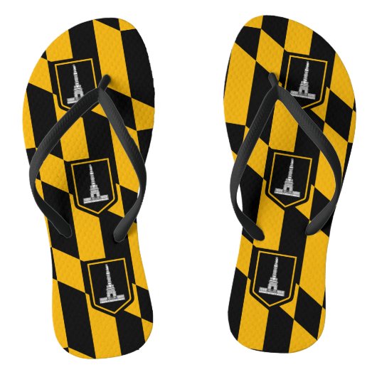 Adult Slim Straps met vlag van Baltimore, Verenigd Teenslippers (Voetbed)