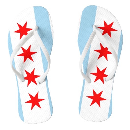 Adult Slim Straps met vlag van Chicago, Verenigde  Teenslippers (Voetbed)