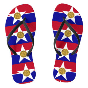 Adult Slim Straps met vlag van Dallas, Verenigde S Teenslippers