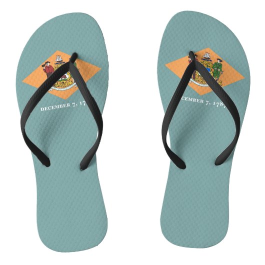 Adult Slim Straps met vlag van Delaware, Verenigde Teenslippers (Voetbed)