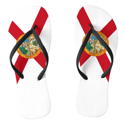 Adult Slim Straps met vlag van Florida, Verenigde  Teenslippers (Voetbed)