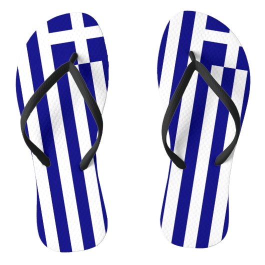 Adult Slim Straps met vlag van Griekenland Teenslippers (Voetbed)
