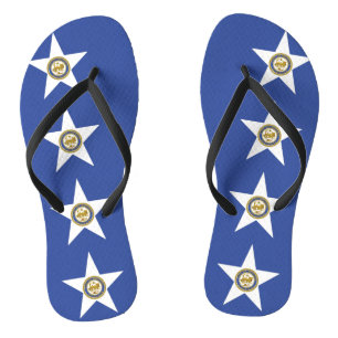 Adult Slim Straps met vlag van Houston, Verenigde Teenslippers