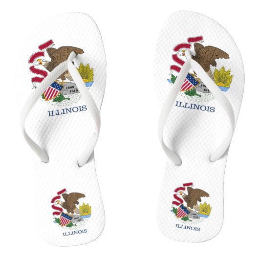 Adult Slim Straps met vlag van Illinois, Verenigde Teenslippers (Voetbed)