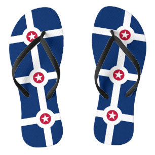 Adult Slim Straps met vlag van Indianapolis, Veren Teenslippers