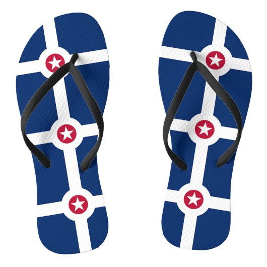 Adult Slim Straps met vlag van Indianapolis, Veren Teenslippers (Voetbed)