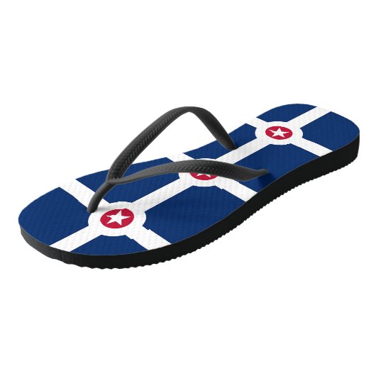 Adult Slim Straps met vlag van Indianapolis, Veren Teenslippers (Schuin)