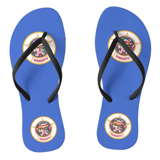 Adult Slim Straps met vlag van Minnesota, Verenigd Teenslippers (Voetbed)