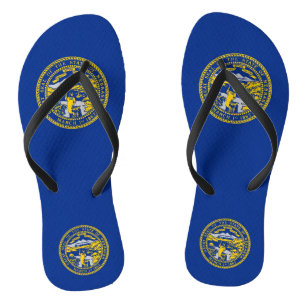 Adult Slim Straps met vlag van Nebraska, Verenigde Teenslippers