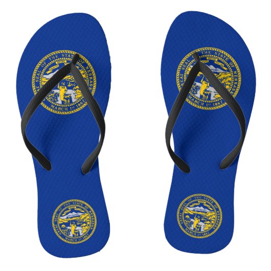 Adult Slim Straps met vlag van Nebraska, Verenigde Teenslippers (Voetbed)