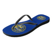 Adult Slim Straps met vlag van Nebraska, Verenigde Teenslippers (Schuin)