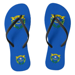 Adult Slim Straps met Vlag van Nevada, Verenigde S Teenslippers