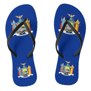 Adult Slim Straps met vlag van New York, Verenigde Teenslippers