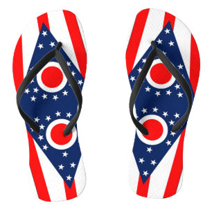 Adult Slim Straps met vlag van Ohio, Verenigde Sta Teenslippers