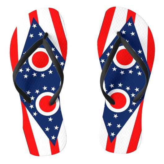 Adult Slim Straps met vlag van Ohio, Verenigde Sta Teenslippers (Voetbed)