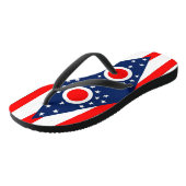 Adult Slim Straps met vlag van Ohio, Verenigde Sta Teenslippers (Schuin)