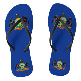 Adult Slim Straps met vlag van Pennsylvania, Veren Teenslippers