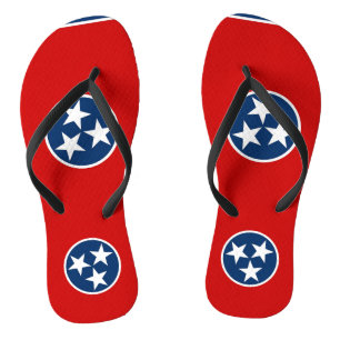 Adult Slim Straps met vlag van Tennessee, Verenigd Teenslippers