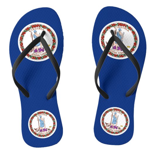 Adult Slim Straps met vlag van Virginia, Verenigde Teenslippers (Voetbed)