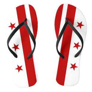Adult Slim Straps met Vlag van Washington DC Teenslippers