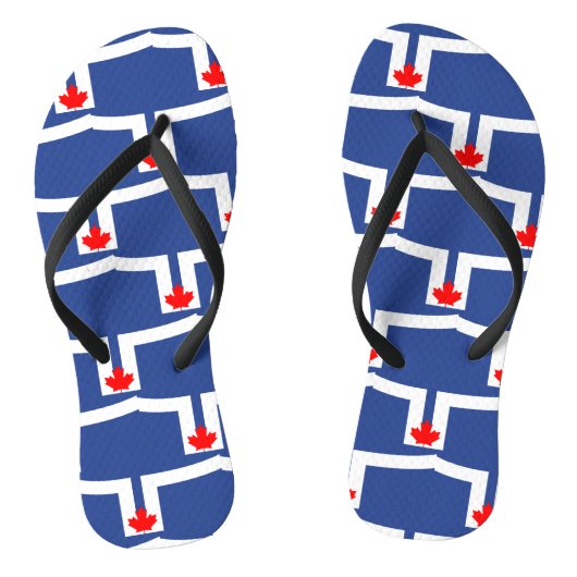 Adult Slim Straps with Flag of Toronto, Canada Teenslippers (Voetbed)