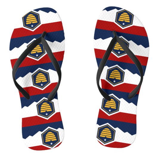 Adult Slim Straps with Flag of Utah, USA Teenslippers (Voetbed)