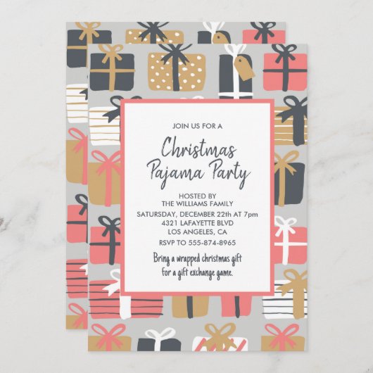 Adult sluimer party uitnodiging Schattigee geschen (Voorkant / Achterkant)