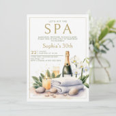 Adult Spa Party Champagne Orchid 30e verjaardag Kaart (Staand voorkant)