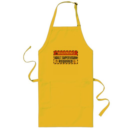  Adult Supervision Apron Lang Schort (Voorkant)