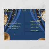 Adult Surprise Birthday Invitation Briefkaart Blau (Achterkant)