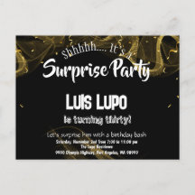 Adult Surprise Birthday Invitation Briefkaart Zwar