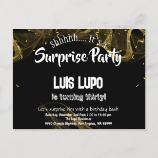 Adult Surprise Birthday Invitation Briefkaart Zwar