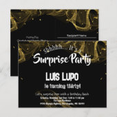 Adult Surprise Birthday Invitation Briefkaart Zwar (Voorkant / Achterkant)